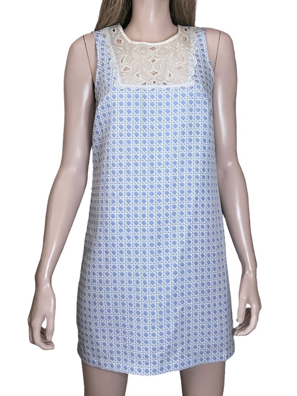 Romeo & Juliet Couture Shift Dress Mini Sleeveless Lace Neckline Detail